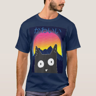 Kat Japans indat esthetische alt cute Anime Retro T-shirt