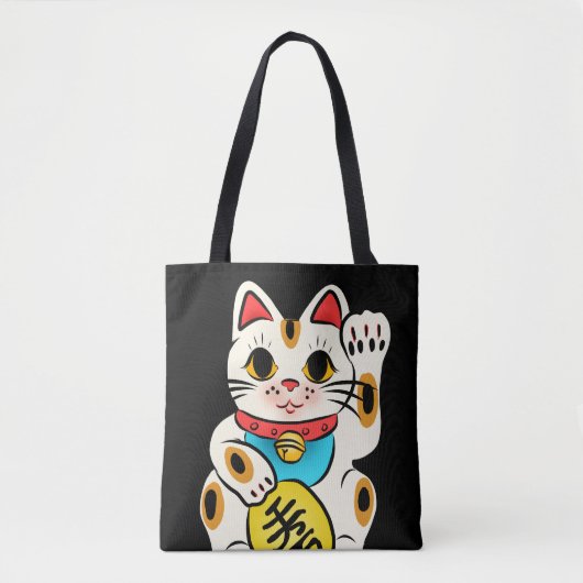 Kat - Japanse maneki nekko gelukkig Tote Bag (Voorkant)