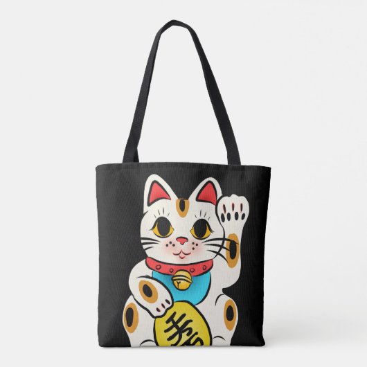Kat - Japanse maneki nekko gelukkig Tote Bag (Achterkant)