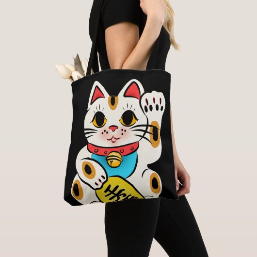 Kat - Japanse maneki nekko gelukkig Tote Bag (Dichtbij)