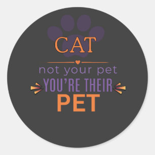 KAT, Jouw huisdier Grappig ontwerp voor kattenlief Ronde Sticker