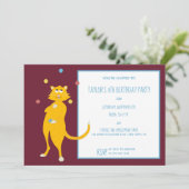 Kat Juggling Balls Custom Verjaardagsfeest Kaart (Staand voorkant)