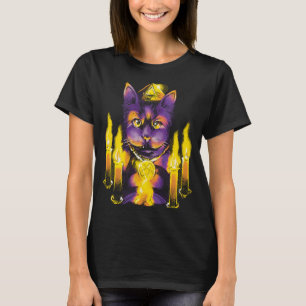 Kat & Kaarsen Wiccan Wicca Heks Magie Maken Pagaan T-shirt