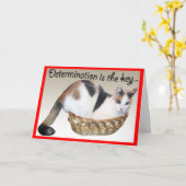 Kat Kaarten, grappige aanmoediging voor een vriend Kaart (Gele Bloem)