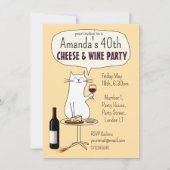 Kat Kaas en wijn feest verjaardagsproeverij Kaart (Voorkant)