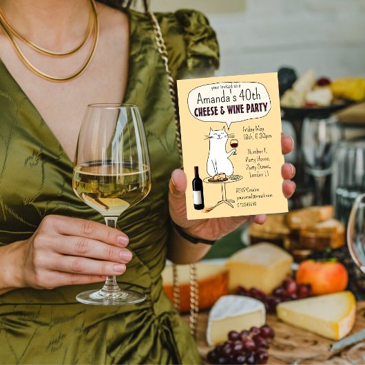 Kat Kaas en wijn feest verjaardagsproeverij Kaart
