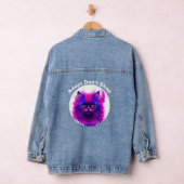 Kat Kaleidoscoop: Levendig Kattenportret Denim Jacket (Hangar)