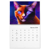 Kat kalender 2023 - Abstracte kosmische katten art (Feb 2026)