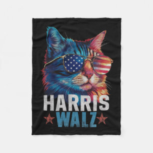 kat Kamala Harris Tim Wheimer Vlag Zon Fleece Deken
