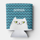 Kat Kan Koeler Monogram Blauwe Chevron Schattig (Achterkant)