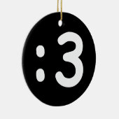 Kat kant Emoticon:3 Keramisch Ornament (Rechts)