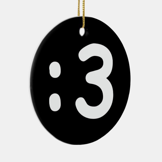 Kat kant Emoticon:3 Keramisch Ornament (Rechts)