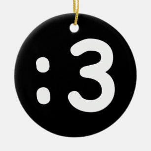 Kat kant Emoticon:3 Keramisch Ornament