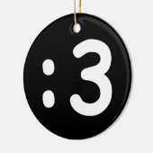 Kat kant Emoticon:3 Keramisch Ornament (Links)