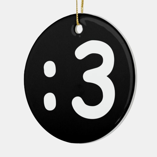 Kat kant Emoticon:3 Keramisch Ornament (Links)