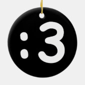 Kat kant Emoticon:3 Keramisch Ornament (Achterkant)