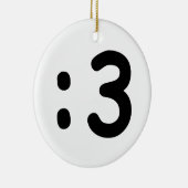 Kat kant Emoticon:3 Keramisch Ornament (Rechts)