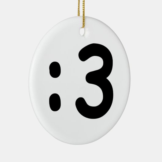 Kat kant Emoticon:3 Keramisch Ornament (Rechts)