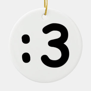 Kat kant Emoticon:3 Keramisch Ornament