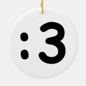 Kat kant Emoticon:3 Keramisch Ornament (Achterkant)