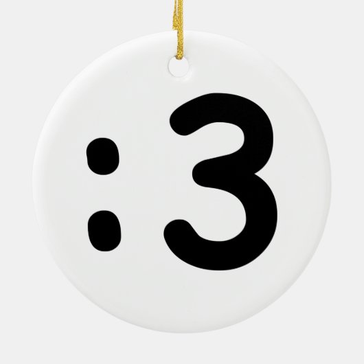 Kat kant Emoticon:3 Keramisch Ornament (Achterkant)