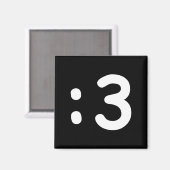 Kat kant Emoticon:3 Magneet (Voorkant / Achterkant)