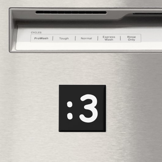 Kat kant Emoticon:3 Magneet (Insitu (Vaatwasser))