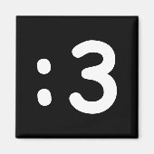 Kat kant Emoticon:3 Magneet (Voorkant)