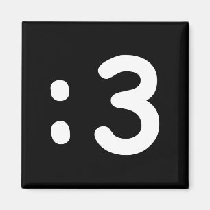 Kat kant Emoticon:3 Magneet