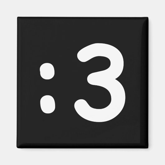 Kat kant Emoticon:3 Magneet (Voorkant)