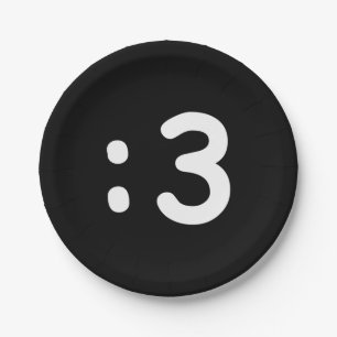 Kat kant Emoticon:3 Papieren Bordje