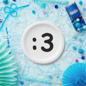 Kat kant Emoticon:3 Papieren Bordje (Feest)