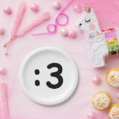 Kat kant Emoticon:3 Papieren Bordje (Feest)