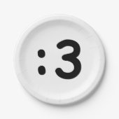 Kat kant Emoticon:3 Papieren Bordje (Voorkant)