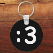 Kat kant Emoticon: 3 Sleutelhanger (Voorkant)