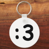 Kat kant Emoticon:3 Sleutelhanger (Voorkant)