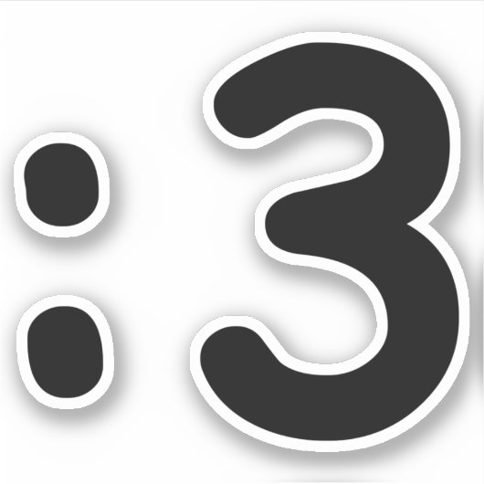 Kat kant Emoticon:3 Sticker (Voorkant)