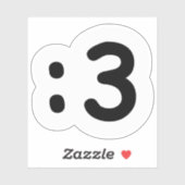 Kat kant Emoticon: 3 Sticker (Vel)