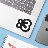 Kat kant Emoticon: 3 Sticker (Laptop met iPhone)