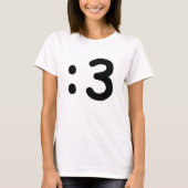 Kat kant Emoticon:3 T-shirt (Voorkant)