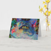 Kat kant geverfd 1 Art Note Kaart (Gele Bloem)