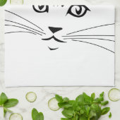 Kat kant tekening theedoek (Gevouwen)