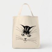 Kat kant tekening tote bag (Voorkant)