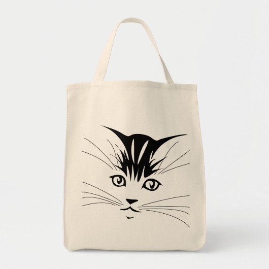 Kat kant tekening tote bag (Voorkant)