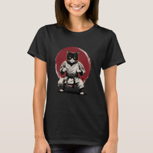 Kat Karate Judo Japan Japanse Vlag Pun Grafisch T-shirt