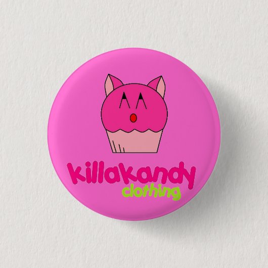 Kat Kat Badge :) Ronde Button 3,2 Cm (Voorkant)