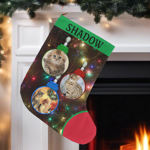 Kat Kat de Ornamenten van de Boom van de Foto toev Grote Kerstsok