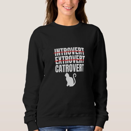 Kat Kat Eigenaren Introvert Extravert Catrovert 5 Trui (Voorkant)