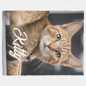 Kat Kat Gepersonaliseerde Pet Foto Gepersonaliseer Fleece Deken (Voorkant (Horizontaal))