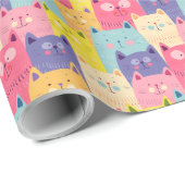 Kat Kat Gift Wrapping Paper - Katten - Pastels Cadeaupapier (Rol Hoek)
